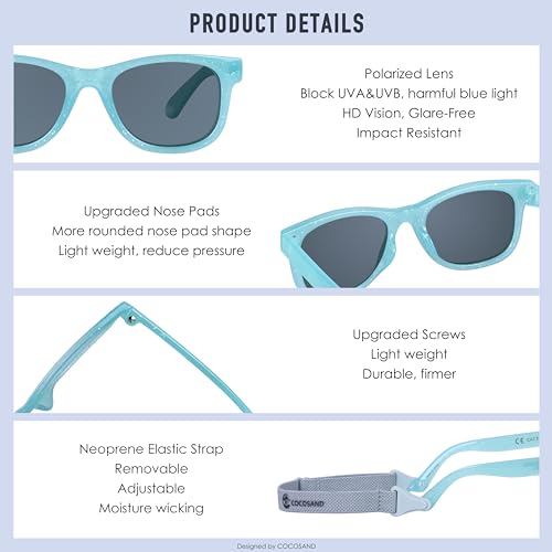 Image of COCOSAND Flexible Polarized Baby Sunglasses with Strap