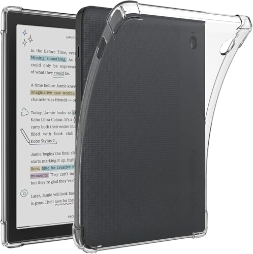 Image of T Tersely Crystal Clear Case Cover for Kobo Libra Colour (7 inch), Shockproof Thin Silicone Transparent Case, Ultra Clear, Shockproof Bumper Cover