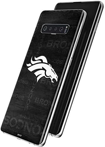 Skinit Decal Phone Skin Compatible with Samsung Galaxy S10 Plus - Officially Licensed NFL Denver Broncos Black & White Design