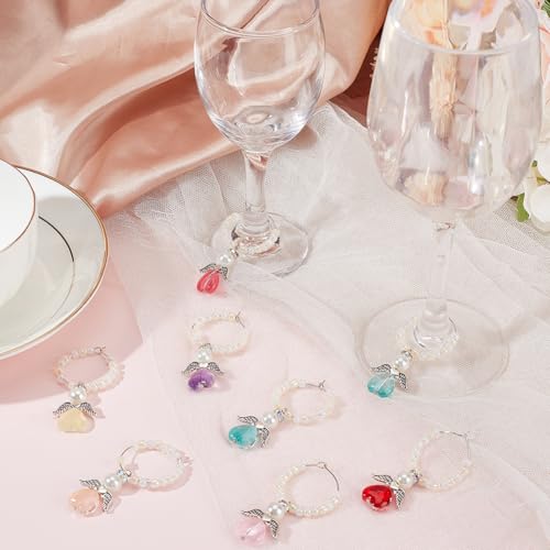 Dijes de copa de vino con anillos de aleación e identificador de bebida de ángel 5