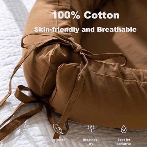 Image of Infant Lounger, Baby Nest Cover for Baby Girls & Boys, Newborn Essentials for Baby 0-18 Months, 100% Cotton Breathable (Golden Brown2)