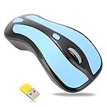 ciciglow Gyration Air Mouse, 6D 2.4G Mini Gyro Wireless Mouse Maximum 1600 DPI Optical Mice with USB Nano Receiver for PC Laptop Smart TV/Box(Blue+Black)