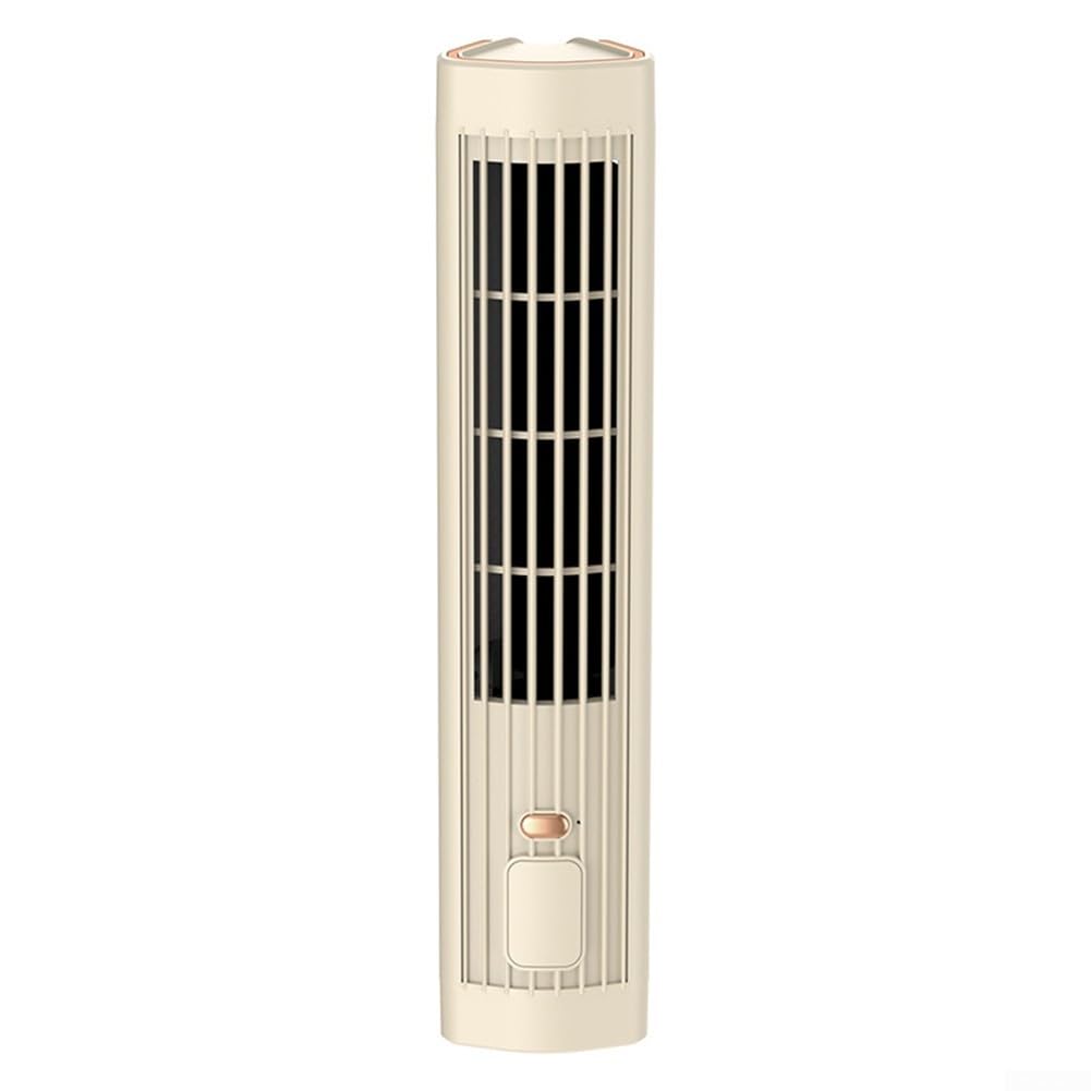 Flügelloser Turmventilator, Air Linker (sicher) mit Milch-Teefarbe für tägliche Desktop-Kühlaufgaben (Khaki)