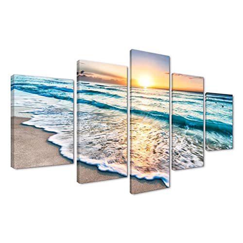 �C�̕��i �G��5�_�Z�b�g 60''Wx32''H �O���[ ARTWORK-OCEAN-30x(40*2+60*2+80)-A17