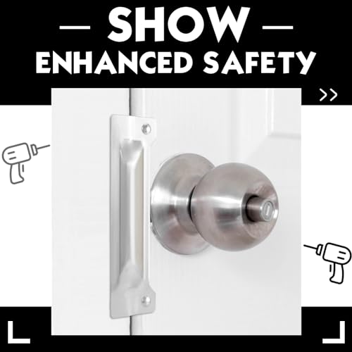 Landhoow 6 Pcs 3" x 11" Latch Guard Plate Cover Electroplated Carbon Steel Door Latch Cover Latch Protector Door Security Strike Plate Against Forced Entry Easy to Install for Outswinging Doors by Landhoow - Image 6