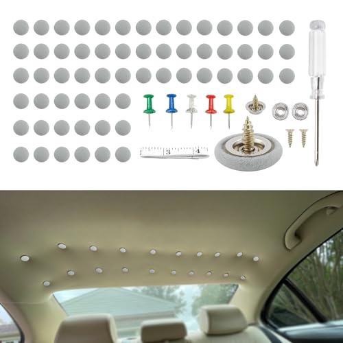 Kit de réparation de plafond intérieur de voiture en flanelle grise anti-UV avec outils