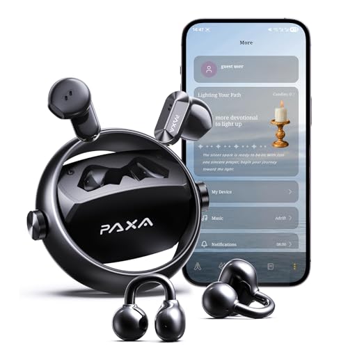 PAXA 2-in-1 Wireless Earbuds with StillVoice Bible App-50H...