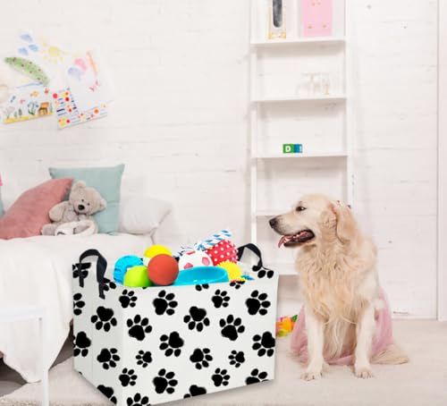 Image of Rectangular Dog Baskets Gift Bins Empty Storage Basket Storage Bin Organizer Box Room Decor for Home(Dog Bins)