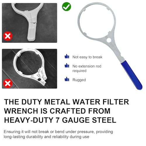 Heavy Duty Water Filter Wrench with Rubberized Handle