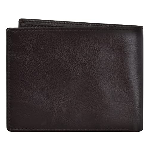 Image of Walrus Brown Vegan Leather Bi-Fold Wallet for Men | Nature Friendly | RFID Protection | 3 Card Pockets, 2 Main Compartments, Coin Pocket, SIM Card Pockets | Wallet for Men, Men's Purse for Gift