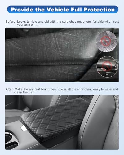 Image of CDEFG for 2025 2026 Nissan Murano Center Console Cover, for 2025 2026 Nissan Murano Accessories Armrest Cover Middle Console Pad Arm Rest Cushion Leather Cover