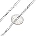 The Bling Factory 4mm Solid .925 Sterling Silver Flat Figaro Choker Chain Necklace, 20 inches