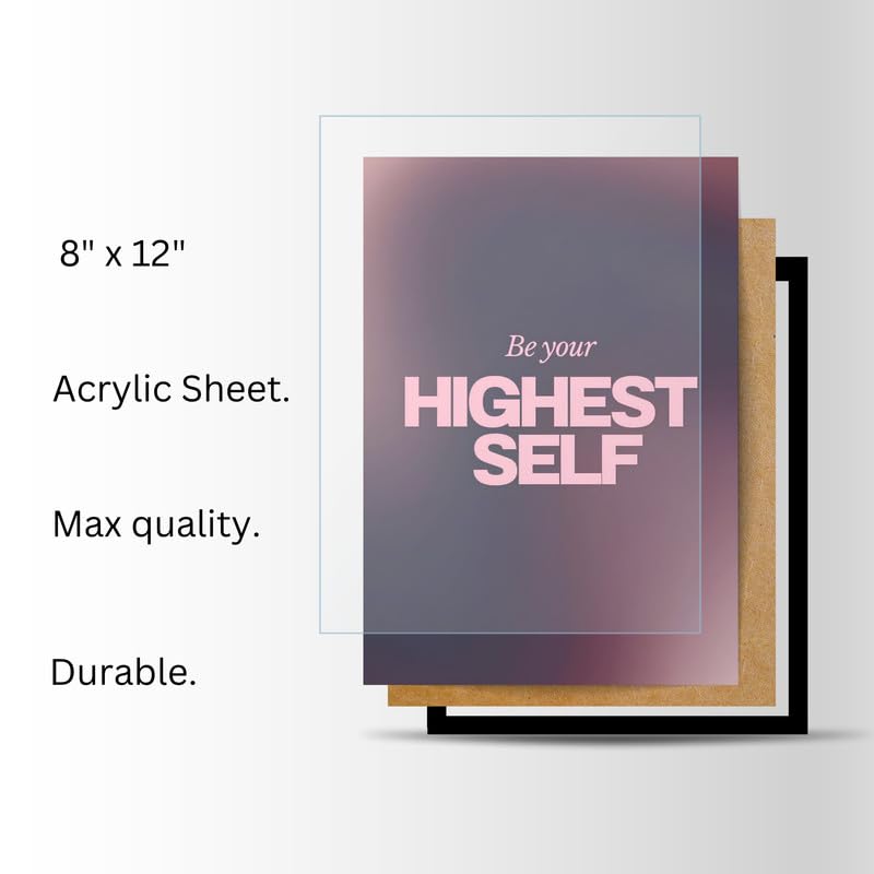 Image of Wall Framed Posters | 8x12 inch size | Motivational Quotes Posters |Be Your Highest Self Motivational Photo Frame - Inspirational Wall Art for Home & Office, Uplifting Decor for Personal Growth