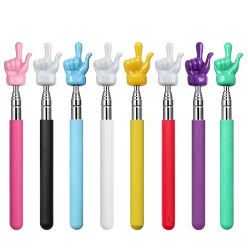 Pointeur télescopique enseignant Lot de 8 stylets manuels rétractables en 8 couleurs pour classe