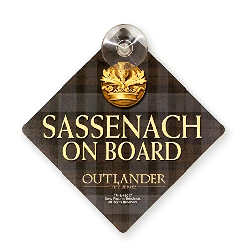 Outlander Sassenach Car Window Sign | Official Outlander Decorative Collectible | Measures 5.25 Inches Square | Car Accessories for Man