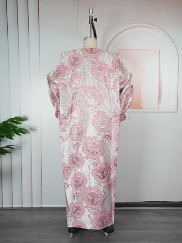 Image of HD African Print Dress for Woman Embroidery Pattern Maxi Dress