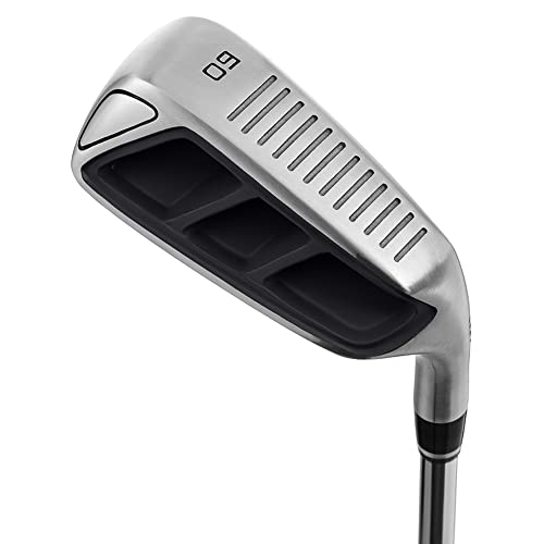 MAZEL Golf Pitching & Chipper Wedge,Right Handed,35,45,55 Degree Available for Men & Women,Improve Your Short Game (Right, Stainless Steel (Black Head), Regular, 60)