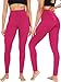 NELEUS 2 Pack Tummy Control High Waist Running Workout Leggings,9017,Red,Rose Red,US XL,EU 2XL