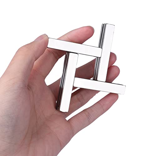 E Bavite Strong Neodymium Bar Magnets, Powerful Rare Earth Neodymium Magnets With Double-Sided Adhesive Perfect For Fridge, Garage, Kitchen, Craft, Office Etc - 60 X 10 X 3 Mm, Pack Of 12 #TOP3