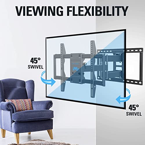 Mounting Dream Tv Wall Mount Tv Bracket For Most 42-90 Inch Tv, Ul Listed Full Motion Tv Mount With Articulating Arms, Max Vesa 800X400Mm 132 Lbs. Loading, Fits 16", 18", 24" Studs Md2298-Xl #TOP4
