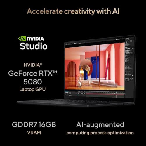 Image of ASUS ProArt P16 OLED (2025), AMD Ryzen AI 9 HX 370, RTX 5080-16GB,64GB RAM, 2TB SSD, 16 inch /40.64cm Touchscreen, 4K, 120Hz,Windows 11,M365 Basic (1Year)* /Office 2024, Nano Black, 1.95Kg,H7606WW-SE023WS