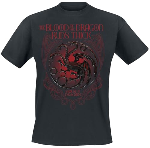 Juego de Tronos House of The Dragon - Dragon Blood Sigil Hombre Camiseta Negro S