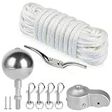 DBREAKS Kit D'accessoires pour Mât de Drapeau, Kit de Pièces de Réparation avec Pointe de ...