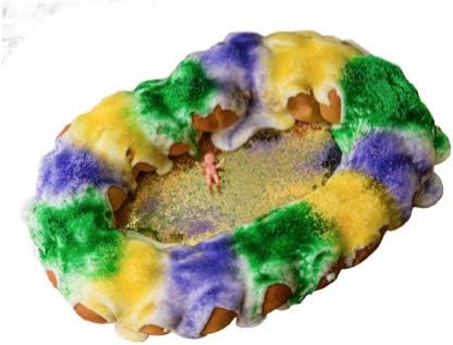King Cake - Authentic Traditional Hand Braided (Strawberry Cream Cheese)