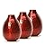 Hosley Set of 3 Metal Bud Vases - Your Choice of Colors. 4.5 Inch High. Ideal Accent Piece for Coffee and Side Tables as Well as Dried Floral Arrangements (2-Red Finish)