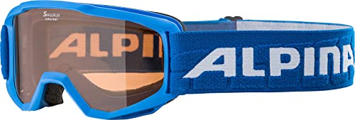 ALPINA PINEY - Beschlagfreie, Extrem Robuste & Bruchsichere Skibrille Mit 100% UV-Schutz Für Kinder, blue, One Size