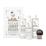 Lice Queen 4-Step Lice Treatment Kit - Slick Slide & Away Dimethicone Gel, Lice & Nit Comb, Squeaky & Cheeky Pre-Shampoo, Keep Away Spray - Safe, Non-Toxic Formula