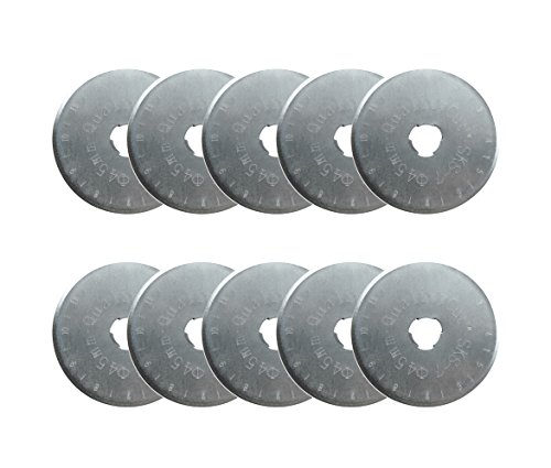 Qualitycut ® 10X 45Mm Rotary Cutter Refill Blades #TOP1