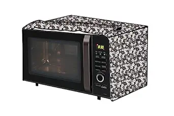 The Furnishing Tree PVC Waterproof Microwave Oven Cover compatible for Bajaj 23 L Convection (2310 ETC) Floral pattern Grey White