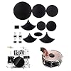 Drum Mute Pads Set 14Pcs Silencer Rubber Foam Pad Drum Practice Pad Cymbal Mute Kit for Quiet Drumming Sound Dampening Home Use #3