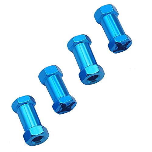 CENPEK 4er Pack RC Spurverbreiterungen 12mm Hex Drive Naben Combiner Coupler Aluminium 25mm Offset Verlängerung für 1/10 RC Crawler Autoteile-Blau