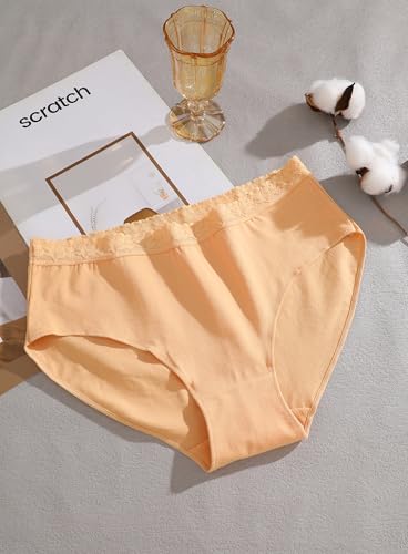 Image of READY TO LOVE Cotton Underwear for Women 6Pack Sexy Bikini Panties Clothing | Lace Waistband,Full Coverage,Essentials Womens Lingerie Fashion Clothing,for Fitness Workout Vacation Travel Women Outfits