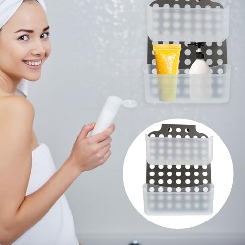 PRETYZOOM Multi-purpose Bathroom Hanging Basket Grey Draining Storage Rack Household Shower Caddy Organizer for Toiletries and Sundries Storage