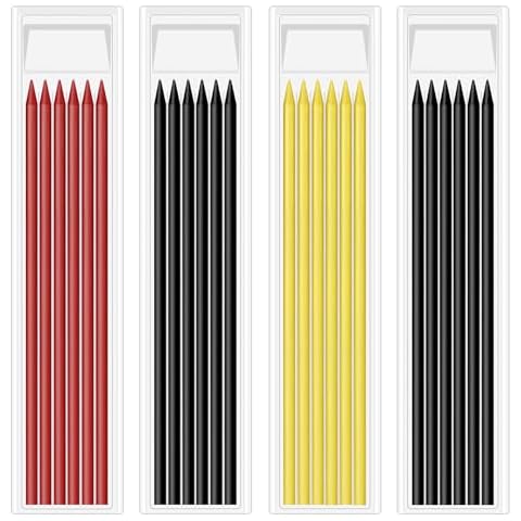 BFANGZ 24pcs Woodworking Mark Pencil Leads,Solid Deep Hole Mechanical Architectural Pencil Replacements,Pencil Leads for Woodworking Marking Architect Drawings,Refills Only (2.8MM) Cover