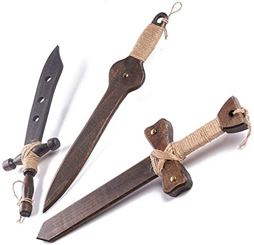 saifhandicrafts Engaging Wooden Swords for Kids -3 Pack Eco-Friendly Handmade Wooden Toy Swords for Kids Aged 5 and Up -Durable, Safe, Chemical Free Outdoor Play Equipment for Kids