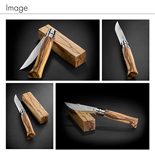 Opinel No. 08 Snake Klappmesser mit Holzgriff aus Guyana mit Maserung einer Schlange, Klingenlänge: 8,5 cm, 254633