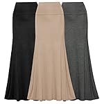 Free-to-Live-3-Pack-Womens-Fold-Over-Flowy-High-Waist-Maxi-Skirts-Flare-Style-Floor-Length