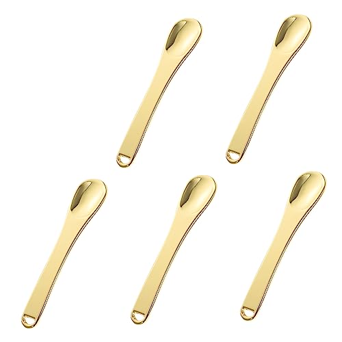 MUSISALY Makeup Dig Scoops 5pcs Zinc Alloy Cosmetic Eye Cream Spoons Portable Small Massage Spatulas for Skincare and Travel