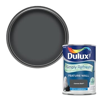 Dulux Simply Refresh Feature Wall Matt Emulsion Paint, 5569239, Cannon Ball - 1.25 L