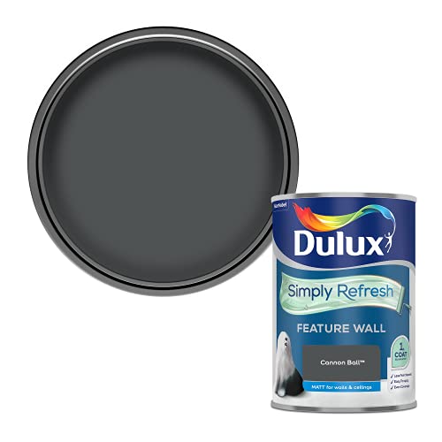 Dulux Simply Refresh Feature Wall Matt Emulsion Paint 5569239 Cannon Ball - 1.25 L