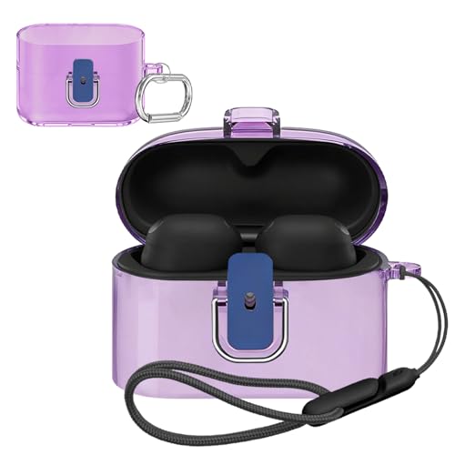 For �\�j�[(SONY) WF-1000XM6 �p �P�[�X �J�o�[ �yNOUKAJU�z ���C�����X �C���[�z�� PC �ی�P�[�X �i�J���r�i�t��+�X�g���b�v�t�� �j �����h�~ �L�Y�h�~ �ϏՌ� �����[�d�\ �h�� �h�o (�N���A�p�[�v��)