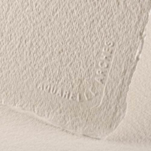 Lot de 5 Feuille Aquarelle 75x105 640g/m², grain torchon blanc naturel