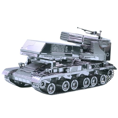 Metal Zone Lanzacohetes Multicañón Puzzle 3D de Metal. Maqueta de Lanzacohetes 845 para Montar. Rompecabezas de Metal 3D de Combate. Puzzle 3D de Metal para Adultos de 10 x 4,9 x 5,4cm