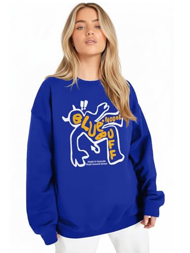 Image of LEOTUDE Women's Boyfriend Fit Loopknit Sweatshirt | Full Sleeve Drop Shoulder | Sweatshirt for Women