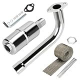 YOXUFA Mini Bike Exhaust Pipe Muffler Replacement for Predator 212 224cc 196cc Coleman CT200U BT200X CT200U-EX 6.5hp Baja Warrior Massimo MB200 GX160 Engine Go Kart Parts with Heat Shield Tape