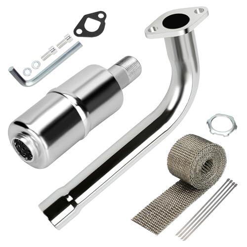 YOXUFA Mini Bike Exhaust Pipe Muffler Replacement for Predator 212 224cc 196cc Coleman CT200U BT200X CT200U-EX 6.5hp Baja Warrior Massimo MB200 GX160 Engine Go Kart Parts with Heat Shield Tape